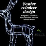 55cm Reindeer Rope Light Solar LED Cool White Auto Sensor