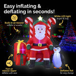 2.1m Santa In His Armchair Self Inflating LED Lighting