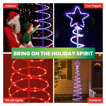 1.8m 3D Spiral Christmas Tree Remote Controlled Indoor/Outdoor