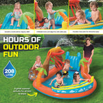 Inflatable Lava Lagoon Water Fun Park Pool With Slide 208L