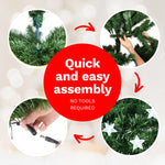 1.8m Fibre Optic/LED Christmas Tree 210 Tips Multicolour Star & Ornaments