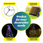 1.5m Solar Powered Tree With Star Metal Frame 150 LED Bulbs