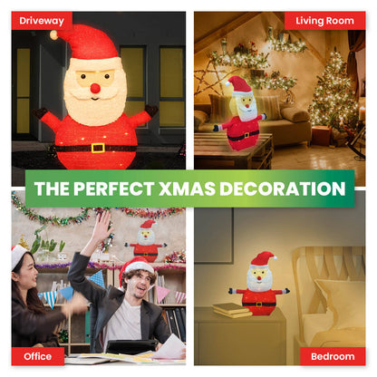 45 x 72cm 3D Santa Ornament Warm White LED Lighting