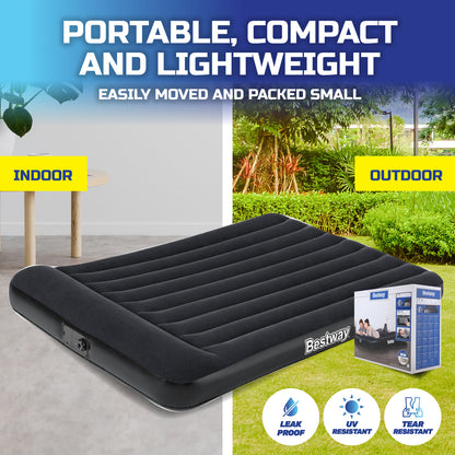 Queen Inflatable Air Bed Tritech Built-In Pump Heavy Duty