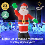 2.4m Waving Santa Self Inflating Bright LED Lighting