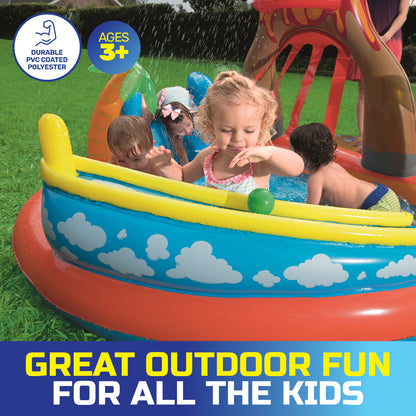 Inflatable Lava Lagoon Water Fun Park Pool With Slide 208L