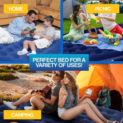 Queen Inflatable Air Bed Heavy Duty Durable Camping