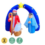 2m Nativity Scene Baby Jesus Self Inflating LED Lighting