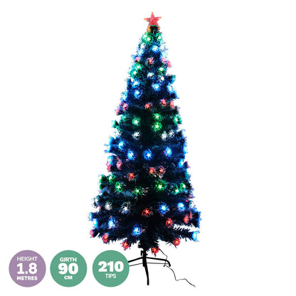 1.8m Pine Tree 210 Multi-Colour LED Lights With 8 Functions