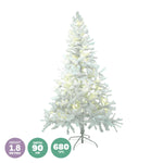 1.8m x 90cm White Pine Tree 72 Warm White LED String Lights
