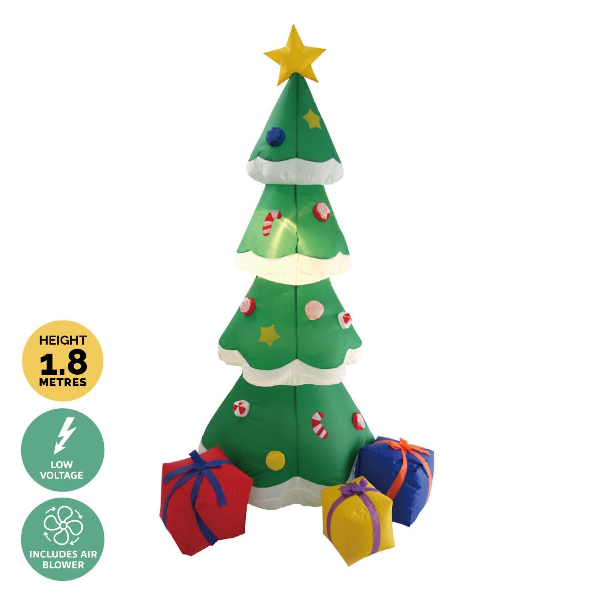 1.8m Self Inflatable LED Tree With Presents
