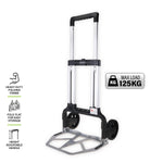 125KG Foldable Hand Trolley Aluminium Frame Height Adjustable Handle