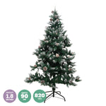 1.8m Full Figured Tree Snow Covered Tips & Pine Cones