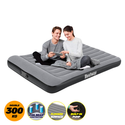 Double Inflatable Air Bed Tritech Built-In Pump Heavy Duty