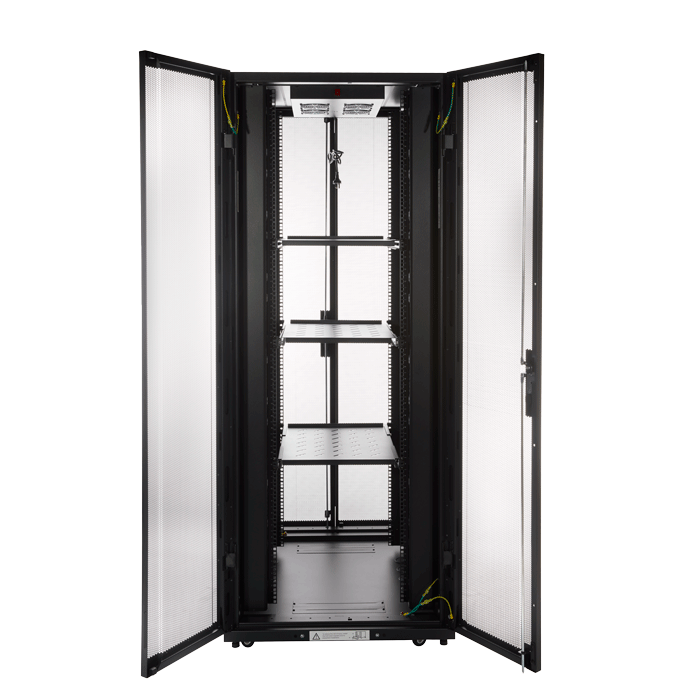 Deep Server Rack with Bi-Fold Mesh Door 
