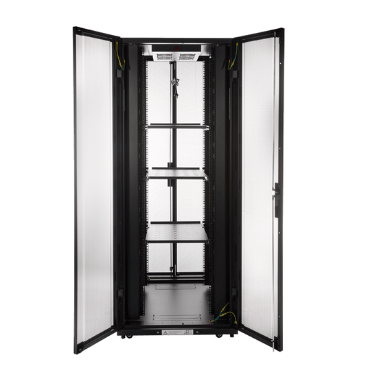 Deep Server Rack with Bi-Fold Mesh Door 
