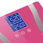 Glass LCD Digital Body Fat Scale Bathroom Electronic Gym Water Weighing Scales Pink