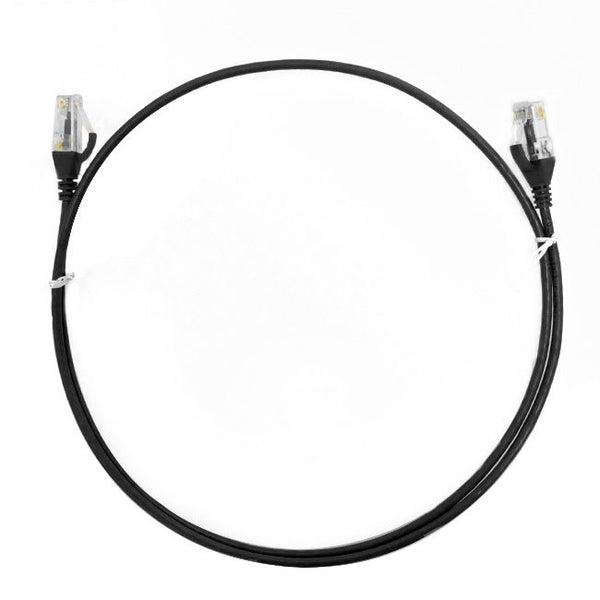  1m Cat 6 Ultra Thin Ethernet Network Cable. Black