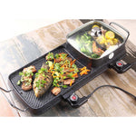 2 in 1 Electric BBQ Grill Teppanyaki and Steamboat Hotpot Asian Hot Pot
