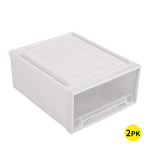 2x Plastic Drawer Shoes Boxes