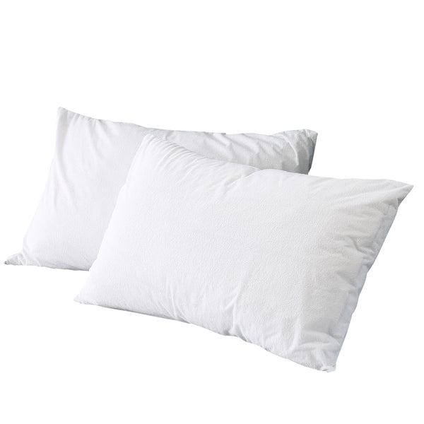  Pillow Protector Pillowcase Cases Cover Bamboo Fabric Soft Waterproof x2