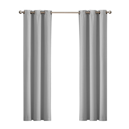 Blockout Curtain Blackout Curtains Eyelet Room 102x241cm Grey