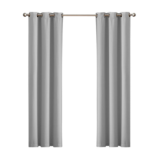 Blockout Curtain Blackout Curtains Eyelet Room 102x241cm Grey