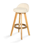 2x Fabric Swivel Bar Stool -Cream