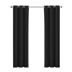 Blockout Curtain Blackout Curtains Eyelet Room 102x213cm Black
