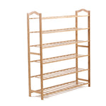 Bamboo Shoe Rack Storage Wooden Organizer Shelf Stand 6 Tiers Layers 80cm