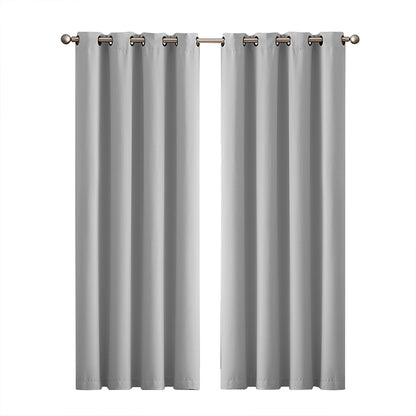 Blockout Curtain Blackout Curtains Eyelet Room 102x275cm Grey