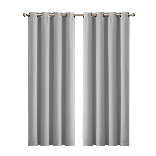 Blockout Curtain Blackout Curtains Eyelet Room 102x275cm Grey