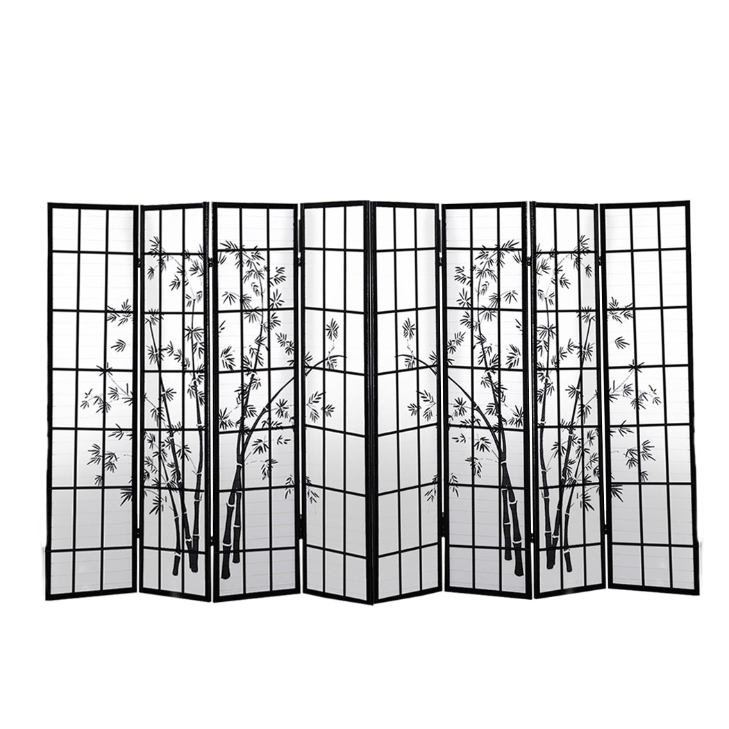 8 Panel Free Standing Foldable  Room Divider Privacy Screen Bamboo Print