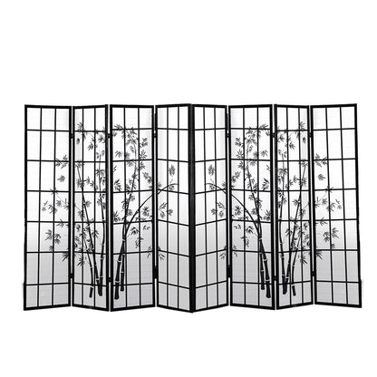 8 Panel Free Standing Foldable  Room Divider Privacy Screen Bamboo Print