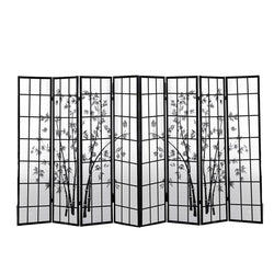 8 Panel Free Standing Foldable  Room Divider Privacy Screen Bamboo Print