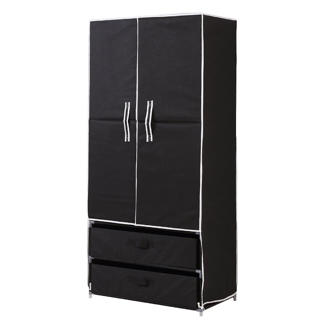 Portable Wardrobe Clothes Closet Storage Cloth Organizer Shelf 2 drawers