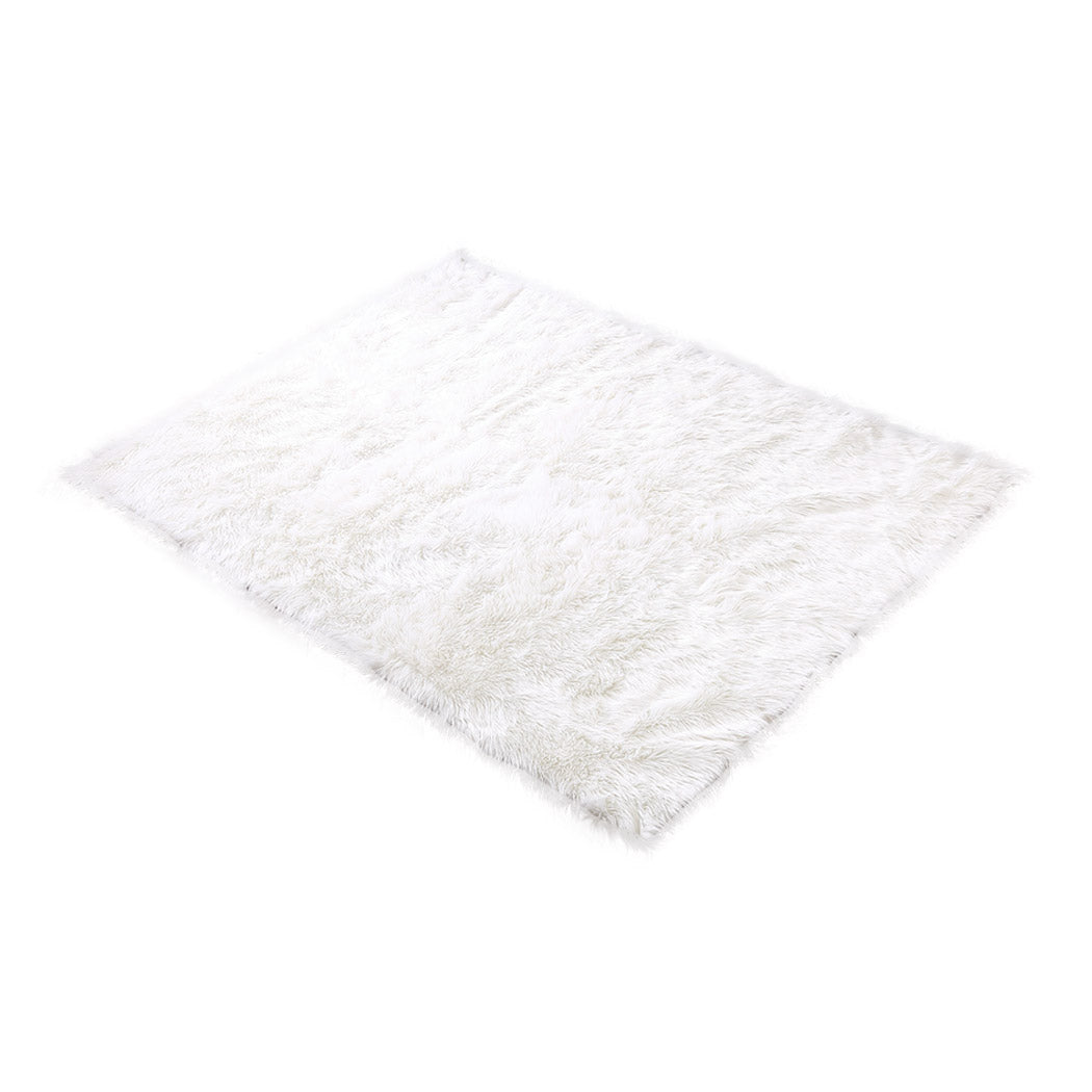 Floor Rugs Sheepskin Shaggy Rug Area Carpet Bedroom Living Room Mat 160X230 White