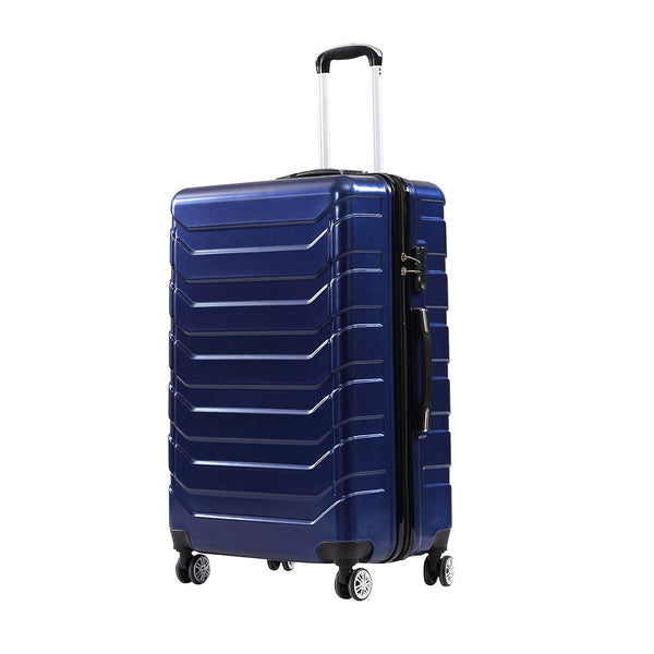  Suitcase Luggage Set 3 Piece Sets Travel Organizer Hard Cover Packing Lock Navy