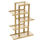 5 Tiers Premium Bamboo Wooden Plant Stand In/outdoor Garden Planter Flower shelf