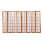 8 Panel Free Standing Foldable  Room Divider Privacy Screen Wood Frame