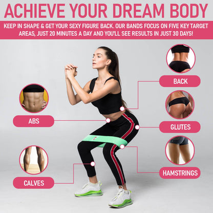 15 Pcs Resistance Tube Booty Bands Set Pink Blue