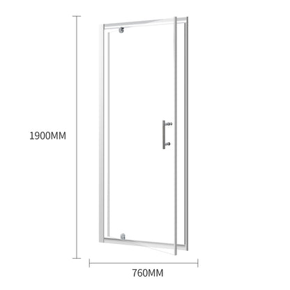 Bath Shower Enclosure Screen Seal Strip Glass Shower Door 760x1900mm