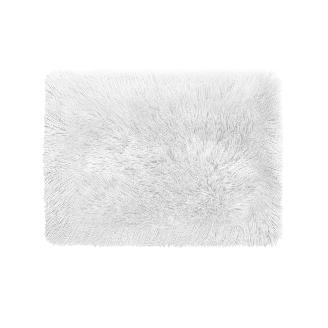 Floor Rugs Sheepskin Shaggy Rug Area Carpet Bedroom Living Room Mat 160X230 White