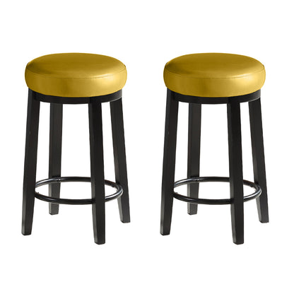 2x 75cm Swivel Bar Stool Kitchen Stool Wood Barstool Dining Chair Citrine