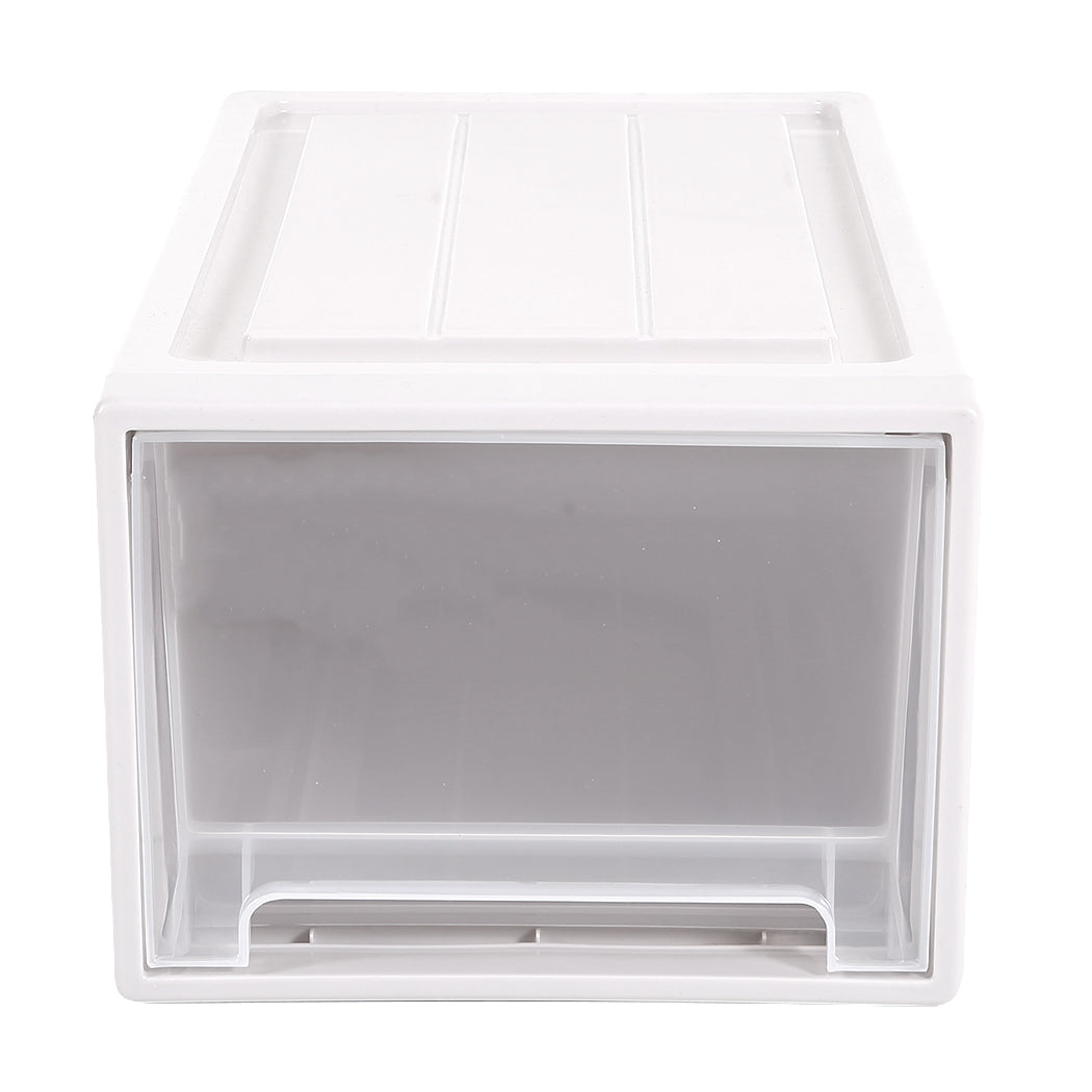 2x Plastic Wide Drawer Shoes Storage Organiser