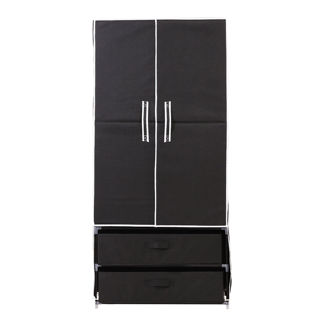 Portable Wardrobe Clothes Closet Storage Cloth Organizer Shelf 2 drawers