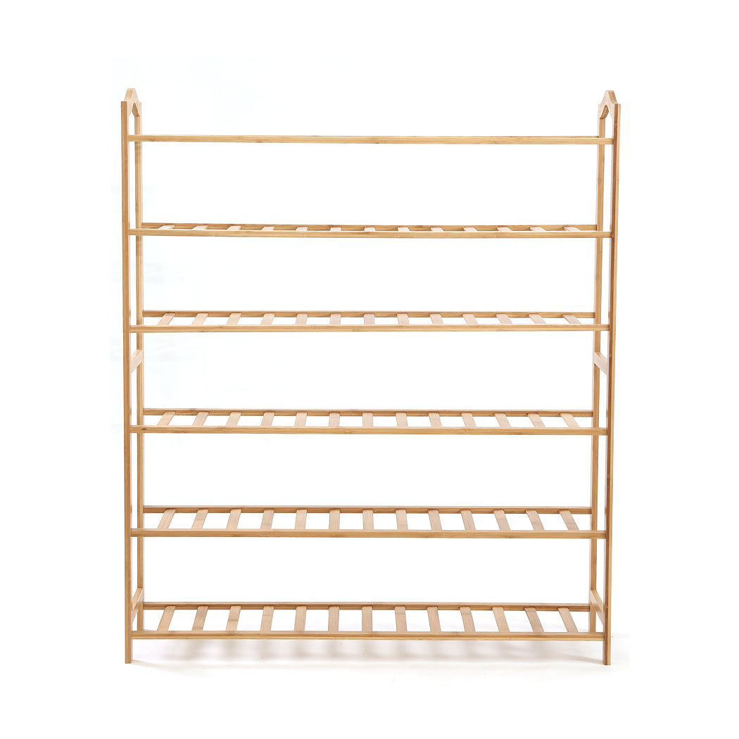 Bamboo Shoe Rack Storage Wooden Organizer Shelf Stand 6 Tiers Layers 80cm