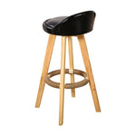 4x Leather Swivel Bar Stool Kitchen Stool Dining Chair Barstools Black