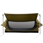 Mountview King Single Swag Camping Swags Canvas Dome Tent Free Standing Navy