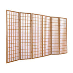 6 Panel Free Standing Foldable  Room Divider Privacy Screen Wood Frame